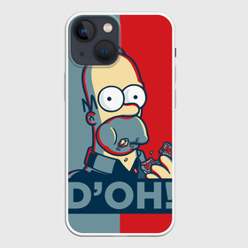 Чехол для iPhone 13 mini с принтом Homer Simpson (DOH) в Тюмени,  |  | Тематика изображения на принте: bart | doh | homer | homer simpson | hope | hope poster | lisa | march | poster | simpsons | барт. лиза | гомер | мардж | мегги | пончик | пончик и гомер | симпсоны