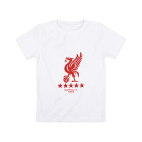 Детская футболка хлопок с принтом Liverpool FC в Тюмени, 100% хлопок | круглый вырез горловины, полуприлегающий силуэт, длина до линии бедер | liverpool | ливерпуль | лига чемпионов | спорт | футбол | чемпионат