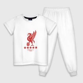 Детская пижама хлопок с принтом Liverpool FC в Тюмени, 100% хлопок |  брюки и футболка прямого кроя, без карманов, на брюках мягкая резинка на поясе и по низу штанин
 | liverpool | ливерпуль | лига чемпионов | спорт | футбол | чемпионат