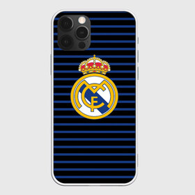 Чехол для iPhone 12 Pro Max с принтом Реал Мадрид в Тюмени, Силикон |  | Тематика изображения на принте: лого | полосы | реал мадрид | эмблема