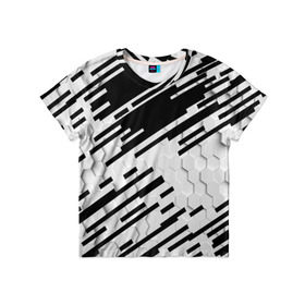 Детская футболка 3D с принтом HEXAGON - Black and White в Тюмени, 100% гипоаллергенный полиэфир | прямой крой, круглый вырез горловины, длина до линии бедер, чуть спущенное плечо, ткань немного тянется | 