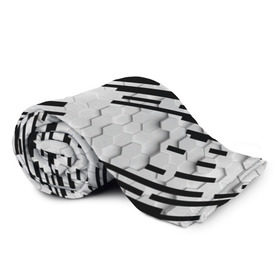 Плед 3D с принтом HEXAGON - Black and White в Тюмени, 100% полиэстер | закругленные углы, все края обработаны. Ткань не мнется и не растягивается | Тематика изображения на принте: 