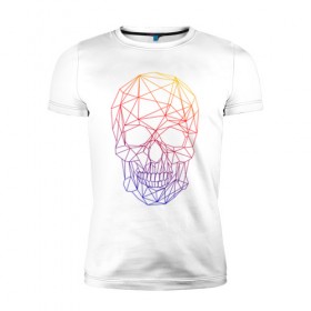 Мужская футболка премиум с принтом The Skull (Fade) в Тюмени, 92% хлопок, 8% лайкра | приталенный силуэт, круглый вырез ворота, длина до линии бедра, короткий рукав | 0x000000123 | fade | skull | градиент | лето | череп