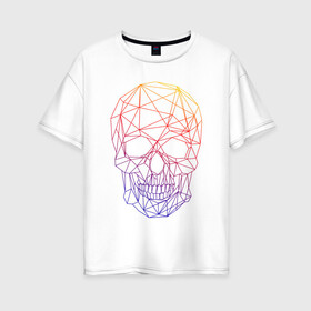 Женская футболка хлопок Oversize с принтом The Skull (Fade) в Тюмени, 100% хлопок | свободный крой, круглый ворот, спущенный рукав, длина до линии бедер
 | 0x000000123 | fade | skull | градиент | лето | череп