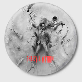 Значок с принтом The Evil Within в Тюмени,  металл | круглая форма, металлическая застежка в виде булавки | 