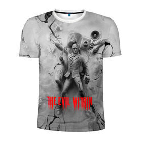 Мужская футболка 3D спортивная с принтом The Evil Within в Тюмени, 100% полиэстер с улучшенными характеристиками | приталенный силуэт, круглая горловина, широкие плечи, сужается к линии бедра | Тематика изображения на принте: 