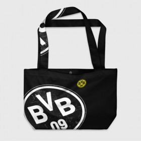 Пляжная сумка 3D с принтом Borussia Dortmund Exclusive в Тюмени, 100% полиэстер | застегивается на металлическую кнопку; внутренний карман застегивается на молнию. Стенки укреплены специальным мягким материалом, чтобы защитить содержимое от несильных ударов
 | боруссия | дортмунд