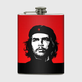 Фляга с принтом Che Guevara в Тюмени, металлический корпус | емкость 0,22 л, размер 125 х 94 мм. Виниловая наклейка запечатывается полностью | 