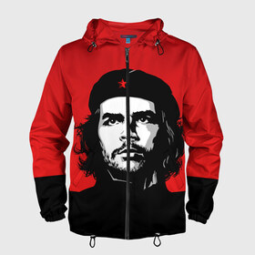 Мужская ветровка 3D с принтом Che Guevara в Тюмени, 100% полиэстер | подол и капюшон оформлены резинкой с фиксаторами, два кармана без застежек по бокам, один потайной карман на груди | 