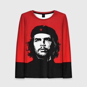 Женский лонгслив 3D с принтом Che Guevara в Тюмени, 100% полиэстер | длинные рукава, круглый вырез горловины, полуприлегающий силуэт | 