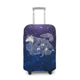 Чехол для чемодана 3D с принтом Мечтающий Единорог в Тюмени, 86% полиэфир, 14% спандекс | двустороннее нанесение принта, прорези для ручек и колес | Тематика изображения на принте: animal | art | cute | horse | imagination | magic | unicorn | арт | белый | волшебство | воображение | единорог | лошадь | магия | милый | рисунок | синий | сиреневый | сказка | сказочный | фантастика | фиолетовый | фэнтези