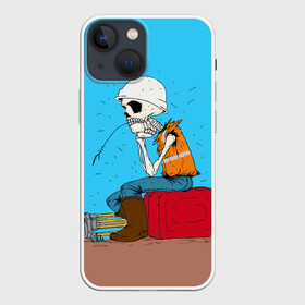 Чехол для iPhone 13 mini с принтом Скелетон геодезист в Тюмени,  |  | surveyor | геодезист | геодезия | скелет | скелетон