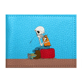 Обложка для студенческого билета с принтом Скелетон геодезист 3D в Тюмени, натуральная кожа | Размер: 11*8 см; Печать на всей внешней стороне | surveyor | геодезист | геодезия | скелет | скелетон