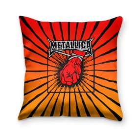 Подушка 3D с принтом Metallica в Тюмени, наволочка – 100% полиэстер, наполнитель – холлофайбер (легкий наполнитель, не вызывает аллергию). | состоит из подушки и наволочки. Наволочка на молнии, легко снимается для стирки | anger | fans | metall | metallica | st | альбом | альбома | группа | логотип | металл | металлика | обложка | фанат