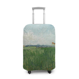 Чехол для чемодана 3D с принтом Ван Гог. Сельские Дома в Тюмени, 86% полиэфир, 14% спандекс | двустороннее нанесение принта, прорези для ручек и колес | вангог | винсент | живопись | картина