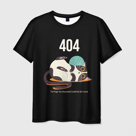 Мужская футболка 3D с принтом ERROR 404 в Тюмени, 100% полиэфир | прямой крой, круглый вырез горловины, длина до линии бедер | 
