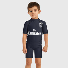 Детский купальный костюм 3D с принтом Bale away 18-19 в Тюмени, Полиэстер 85%, Спандекс 15% | застежка на молнии на спине | bale | champions | gareth | league | madrid | real | spain | бейл | гарет | испания | лига | мадрид | реал | чемпионов