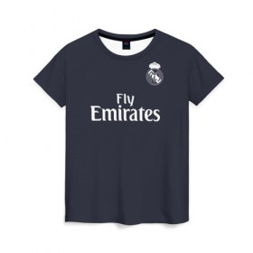 Женская футболка 3D с принтом Bale away 18-19 в Тюмени, 100% полиэфир ( синтетическое хлопкоподобное полотно) | прямой крой, круглый вырез горловины, длина до линии бедер | bale | champions | gareth | league | madrid | real | spain | бейл | гарет | испания | лига | мадрид | реал | чемпионов