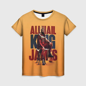 Женская футболка 3D с принтом LeBron James в Тюмени, 100% полиэфир ( синтетическое хлопкоподобное полотно) | прямой крой, круглый вырез горловины, длина до линии бедер | james | lebron | lebron james | nba | баскетбол | джеймс | леброн | нба