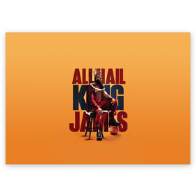 Поздравительная открытка с принтом LeBron James в Тюмени, 100% бумага | плотность бумаги 280 г/м2, матовая, на обратной стороне линовка и место для марки
 | james | lebron | lebron james | nba | баскетбол | джеймс | леброн | нба