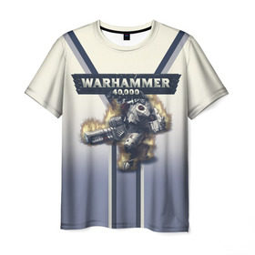 Мужская футболка 3D с принтом Warhammer 40000: Tau Empire в Тюмени, 100% полиэфир | прямой крой, круглый вырез горловины, длина до линии бедер | 40000 | game | rts | tau | warhammer | warhammer40000 | вархаммер | игры | тау
