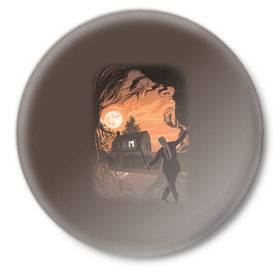 Значок с принтом Твин Пикс в Тюмени,  металл | круглая форма, металлическая застежка в виде булавки | twin peaks | детектив | драма | сериалы | твин пикс | триллер | фантастика