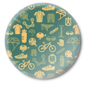Значок с принтом Велосипед Текстура в Тюмени,  металл | круглая форма, металлическая застежка в виде булавки | байк | велик | вело | велосипед | велосипеды | велоспорт | с велосипедом | спорт
