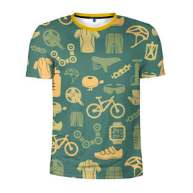 Мужская футболка 3D спортивная с принтом Велосипед Текстура в Тюмени, 100% полиэстер с улучшенными характеристиками | приталенный силуэт, круглая горловина, широкие плечи, сужается к линии бедра | байк | велик | вело | велосипед | велосипеды | велоспорт | с велосипедом | спорт