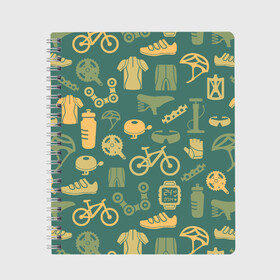 Тетрадь с принтом Велосипед Текстура в Тюмени, 100% бумага | 48 листов, плотность листов — 60 г/м2, плотность картонной обложки — 250 г/м2. Листы скреплены сбоку удобной пружинной спиралью. Уголки страниц и обложки скругленные. Цвет линий — светло-серый
 | байк | велик | вело | велосипед | велосипеды | велоспорт | с велосипедом | спорт