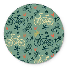 Коврик круглый с принтом Велосипед Текстура в Тюмени, резина и полиэстер | круглая форма, изображение наносится на всю лицевую часть | байк | велик | вело | велосипед | велосипеды | велоспорт | с велосипедом | спорт