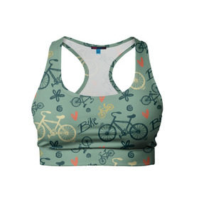 Женский спортивный топ 3D с принтом Велосипед Текстура в Тюмени, 82% полиэстер, 18% спандекс Ткань безопасна для здоровья, позволяет коже дышать, не мнется и не растягивается |  | байк | велик | вело | велосипед | велосипеды | велоспорт | с велосипедом | спорт