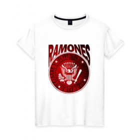 Женская футболка хлопок с принтом Ramones в Тюмени, 100% хлопок | прямой крой, круглый вырез горловины, длина до линии бедер, слегка спущенное плечо | ramone | ramones | группа | джонни | джоуи | ди ди томми | марки | панк | поп | раманес | раманэс | рамон | рамонес | рамонэс | рамоун | рамоунз | рамоунс | рок | хард | хардрок