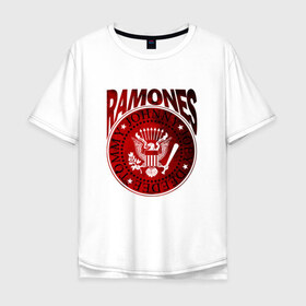 Мужская футболка хлопок Oversize с принтом Ramones в Тюмени, 100% хлопок | свободный крой, круглый ворот, “спинка” длиннее передней части | Тематика изображения на принте: ramone | ramones | группа | джонни | джоуи | ди ди томми | марки | панк | поп | раманес | раманэс | рамон | рамонес | рамонэс | рамоун | рамоунз | рамоунс | рок | хард | хардрок