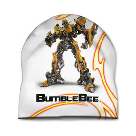 Шапка 3D с принтом Bumblebee в Тюмени, 100% полиэстер | универсальный размер, печать по всей поверхности изделия | bumblebee | бамблби | герой | камаро | прайм | трансформеры | фильм | шевроле