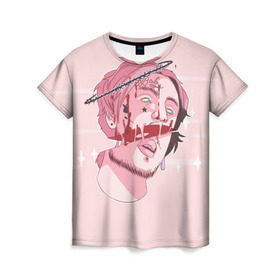 Женская футболка 3D с принтом Lil Peep (1) в Тюмени, 100% полиэфир ( синтетическое хлопкоподобное полотно) | прямой крой, круглый вырез горловины, длина до линии бедер | baby | benz truck | cry | cry baby | lil | lil peep | peep | лил | лил пип | пип