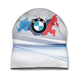Шапка 3D с принтом BMW BRAND SPORT в Тюмени, 100% полиэстер | универсальный размер, печать по всей поверхности изделия | 