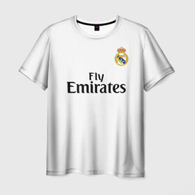 Мужская футболка 3D с принтом Ramos home 18-19 в Тюмени, 100% полиэфир | прямой крой, круглый вырез горловины, длина до линии бедер | champions | league | madrid | ramos | real | sergio | spain | испания | лига | мадрид | рамос | реал | серхио | чемпионов