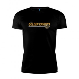 Мужская футболка премиум с принтом Golden Knights Hockey в Тюмени, 92% хлопок, 8% лайкра | приталенный силуэт, круглый вырез ворота, длина до линии бедра, короткий рукав | 