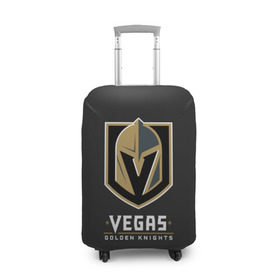 Чехол для чемодана 3D с принтом Vegas Golden Knights в Тюмени, 86% полиэфир, 14% спандекс | двустороннее нанесение принта, прорези для ручек и колес | 