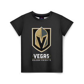 Детская футболка 3D с принтом Vegas Golden Knights в Тюмени, 100% гипоаллергенный полиэфир | прямой крой, круглый вырез горловины, длина до линии бедер, чуть спущенное плечо, ткань немного тянется | Тематика изображения на принте: 