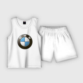 Детская пижама с шортами хлопок с принтом BMW в Тюмени,  |  | bmw | logo | бмв | логотип бмв
