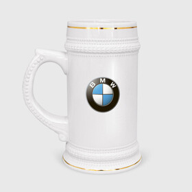 Кружка пивная с принтом BMW в Тюмени,  керамика (Материал выдерживает высокую температуру, стоит избегать резкого перепада температур) |  объем 630 мл | Тематика изображения на принте: bmw | logo | бмв | логотип бмв