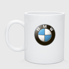 Кружка с принтом BMW в Тюмени, керамика | объем — 330 мл, диаметр — 80 мм. Принт наносится на бока кружки, можно сделать два разных изображения | Тематика изображения на принте: bmw | logo | бмв | логотип бмв