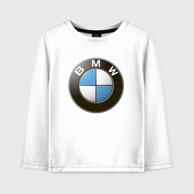 Детский лонгслив хлопок с принтом BMW в Тюмени, 100% хлопок | круглый вырез горловины, полуприлегающий силуэт, длина до линии бедер | bmw | logo | бмв | логотип бмв