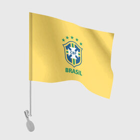 Флаг для автомобиля с принтом Сборная Бразилии в Тюмени, 100% полиэстер | Размер: 30*21 см | сборная бразилии | футбол