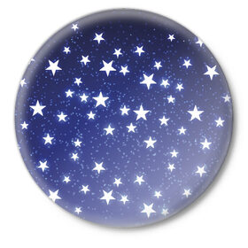 Значок с принтом Stars в Тюмени,  металл | круглая форма, металлическая застежка в виде булавки | earth | nasa | space | star | вселенная | галактика | земля | космонавт | космос | луна | метеорит | наса | небо | ночь | планета | полёт