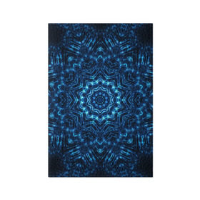 Обложка для паспорта матовая кожа с принтом Космическая мандала в Тюмени, натуральная матовая кожа | размер 19,3 х 13,7 см; прозрачные пластиковые крепления | circle | flower | mandala | ornament | абстракт | вселенная | геометрия | голубая | жизнь | звезды | комета | космос | огни | орнамент | паттерн | синяя | узоры | цвет | цветок | яркая