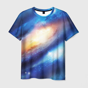 Мужская футболка 3D с принтом Космос в Тюмени, 100% полиэфир | прямой крой, круглый вырез горловины, длина до линии бедер | abstraction | cosmos | nebula | space | star | universe | абстракция | вселенная | звезды | космос | мир | планеты