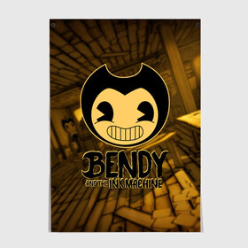 Постер с принтом Bendy and the ink machine (33) в Тюмени, 100% бумага
 | бумага, плотность 150 мг. Матовая, но за счет высокого коэффициента гладкости имеет небольшой блеск и дает на свету блики, но в отличии от глянцевой бумаги не покрыта лаком | bendy | bendy and the ink machine | бенди | бенди и чернильная машина