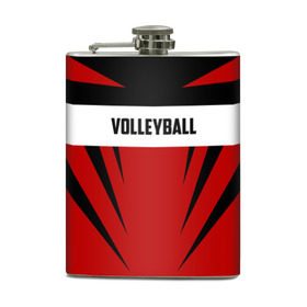 Фляга с принтом Volleyball в Тюмени, металлический корпус | емкость 0,22 л, размер 125 х 94 мм. Виниловая наклейка запечатывается полностью | sport | volleyball | волейбол | спорт